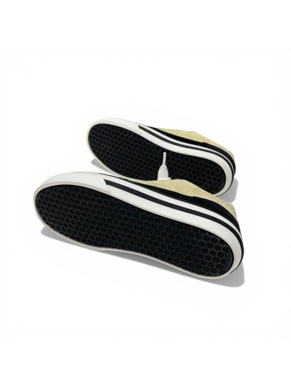 Chanel Sneakers Shoes Suede Beige Black White CC Logo - Picture 6 of 10